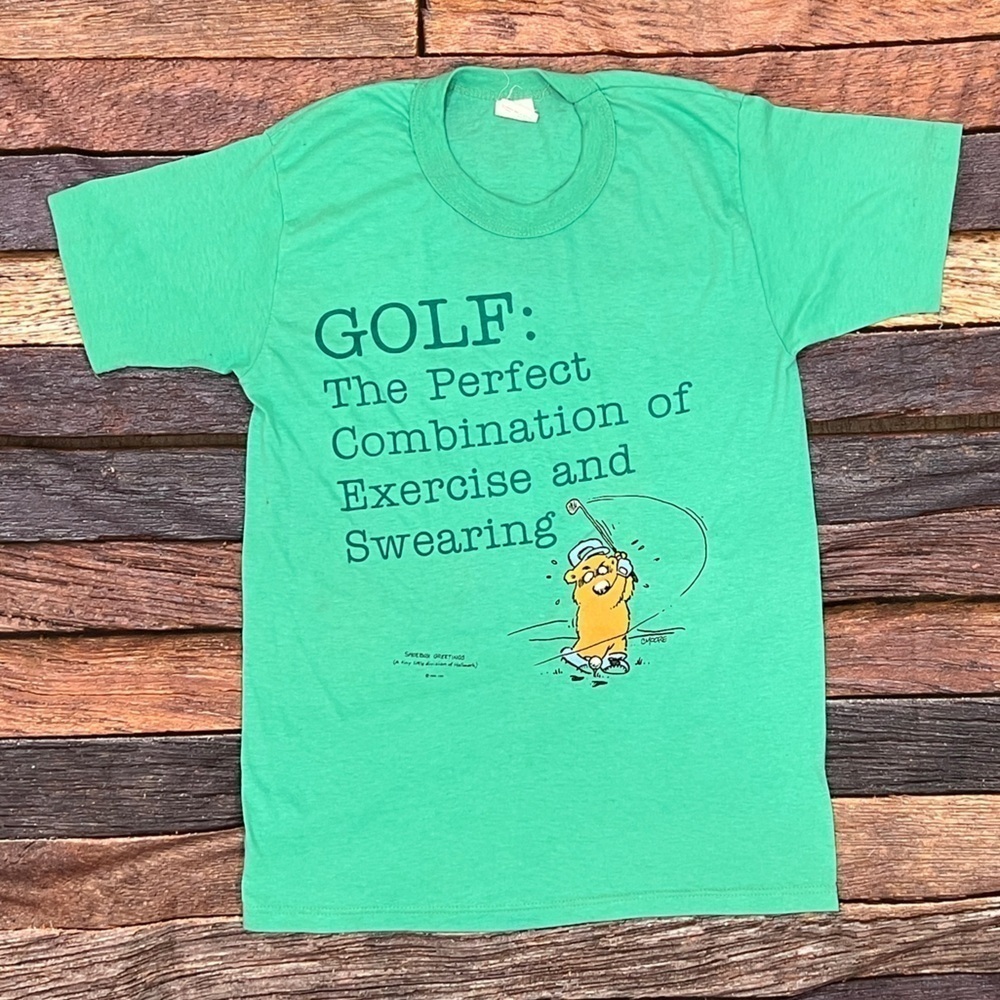 Vintage Single Stitch 1980s Golf Cartoon Gift Funny Humor Tshirt
